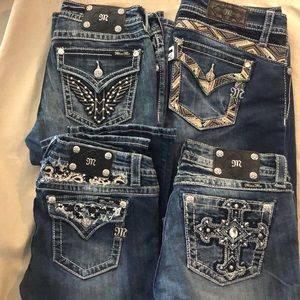HOT!! Miss Me Jeans 4 Pair lot size 29 - 2 NWT